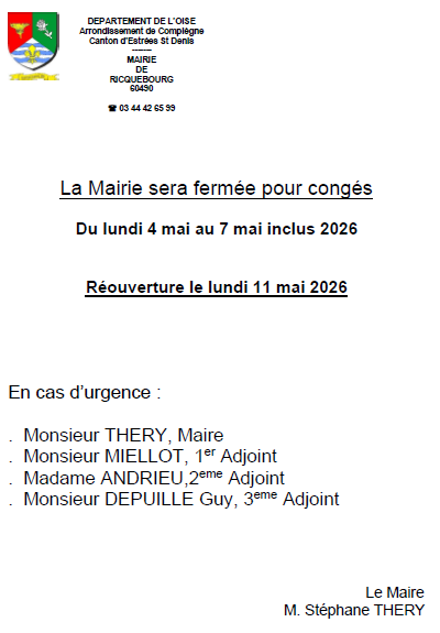 Fermeture de la Mairie